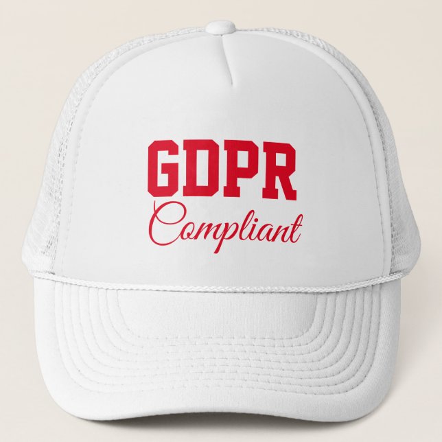 Gorra De Camionero Protección de datos general obediente RegulationG (Anverso)