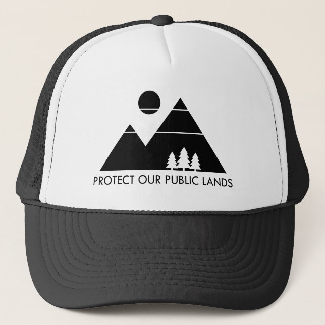 Gorra De Camionero Proteger la montaña de nuestras tierras públicas (Anverso)