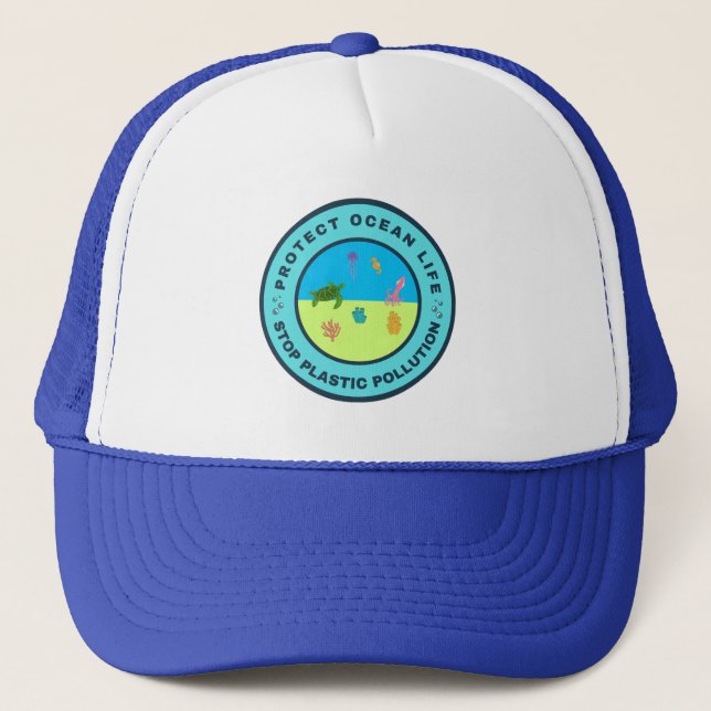 Gorra De Camionero Proteger la vida oceánica (Anverso)