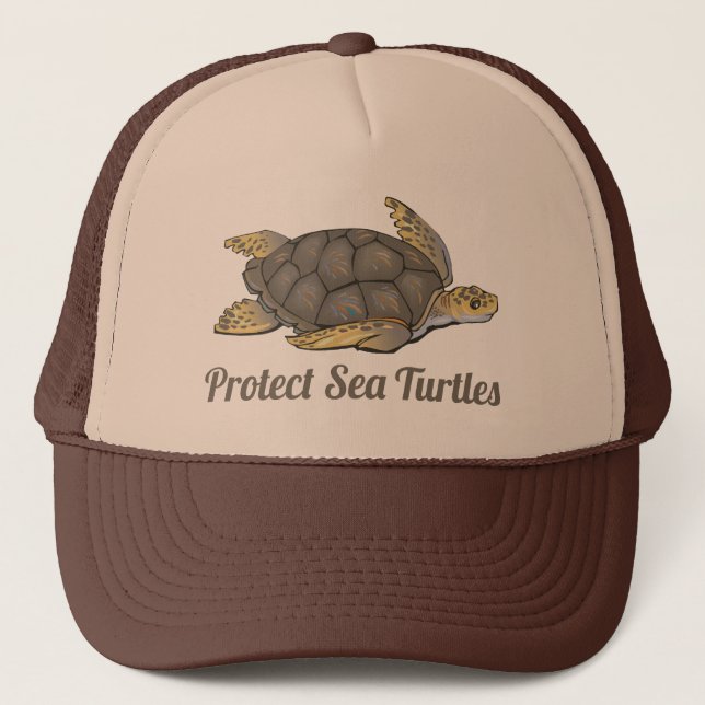 Gorra De Camionero Proteger las tortugas marinas: hábitats oceánicos  (Anverso)