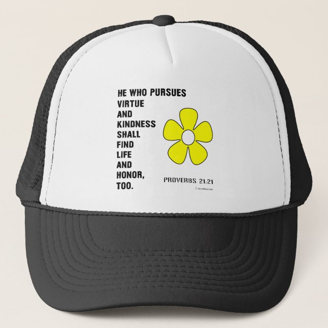 Gorra De Camionero Proverbios de amabilidad 21:21 (Anverso)
