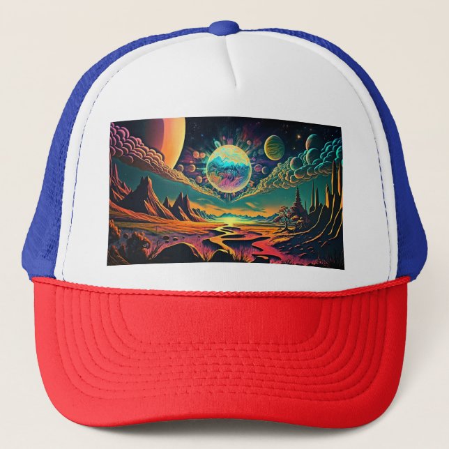 Gorra De Camionero Psicodelia espacial (Anverso)