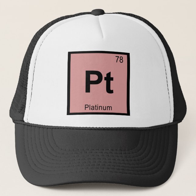 Gorra De Camionero Pt - Química Platinum Símbolo de tabla periódica (Anverso)