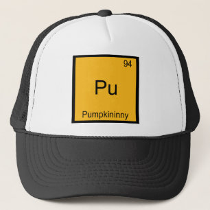 Gorra De Camionero Pu - Símbolo del Elemento Químico Pumpkininny Dive