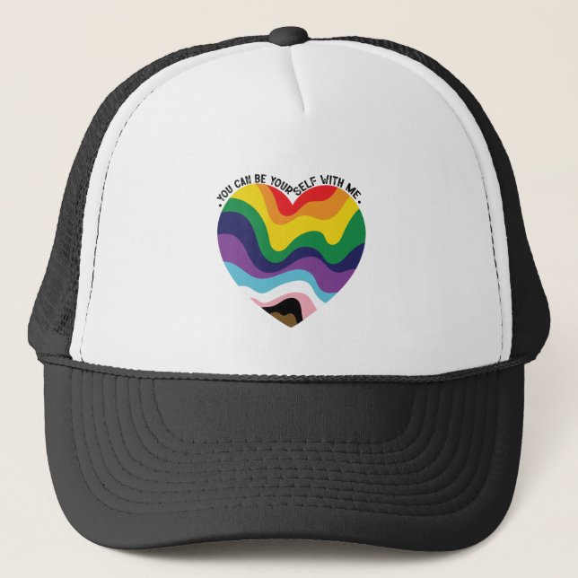 Gorra De Camionero Puedes Estar Conmigo Mismo Gay Transgénero LGBT (Anverso)