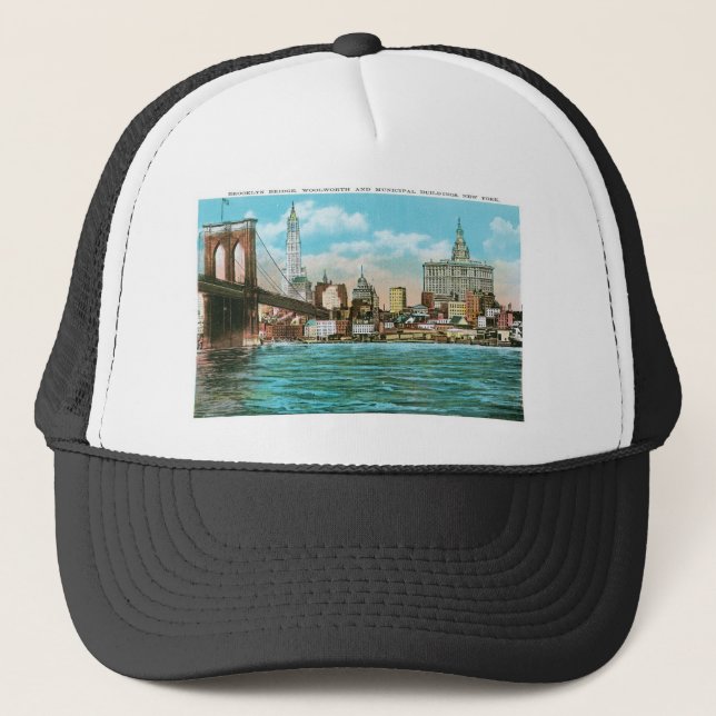 Gorra De Camionero Puente de Brooklyn, Woolworth y Municipal… (Anverso)
