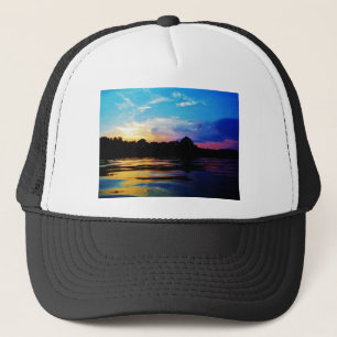 Gorra De Camionero Puesta de sol arcoiris en el lago montañoso