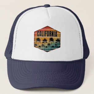Gorra De Camionero puesta de sol en california palmeras verano