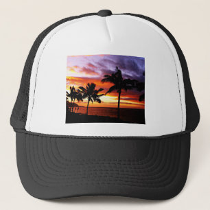 Gorra De Camionero Puesta de sol en la playa tropical