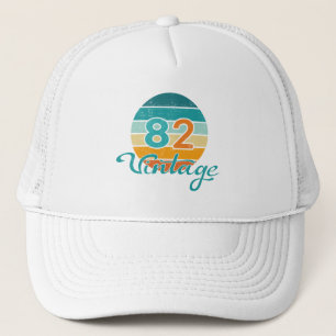 Gorra De Camionero Puesta de sol retro 82 vintage deteriorada