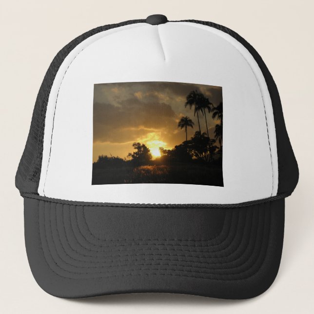 Gorra De Camionero Puesta del sol de Kauai, Hawaii (Anverso)
