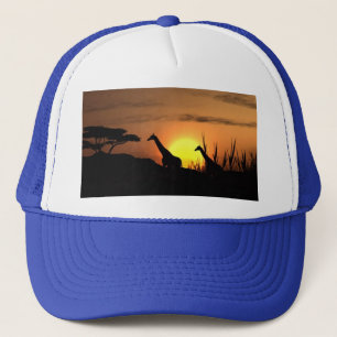 Gorra De Camionero Puesta del sol de la jirafa