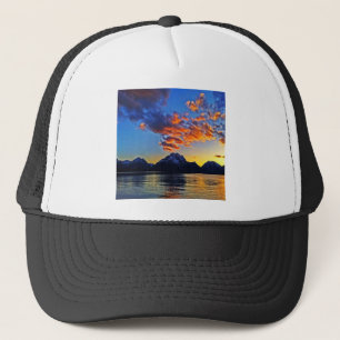 Gorra De Camionero Puesta del sol sobre el Tetons