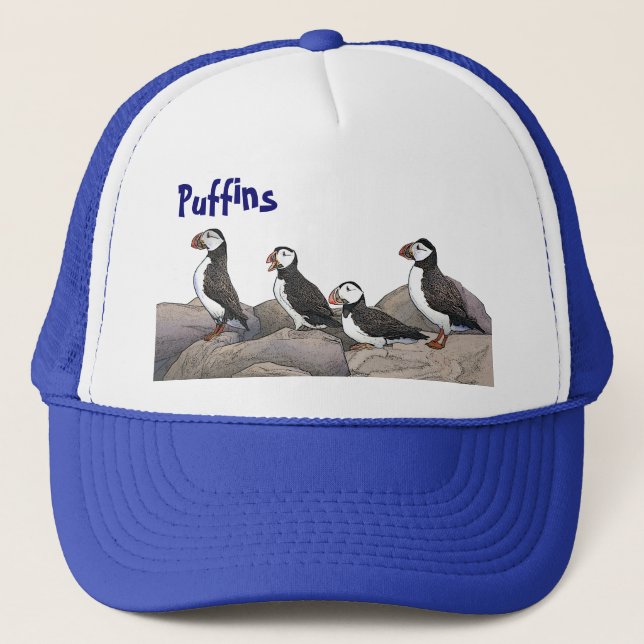 Gorra De Camionero Puffins atlánticos (Anverso)
