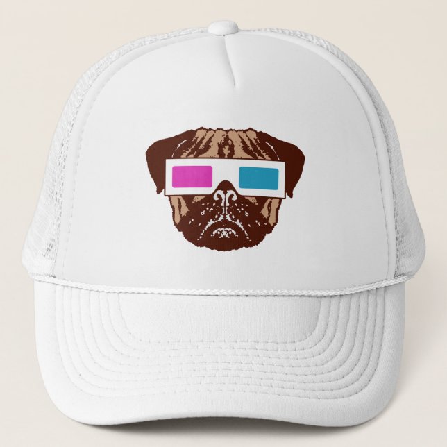 Gorra De Camionero Pug 3D (Anverso)