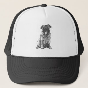 Gorra De Camionero Pug Adorable con Buen Humor