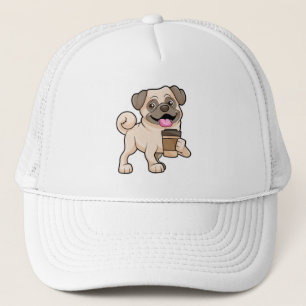 Gorra De Camionero Pug con café para ir