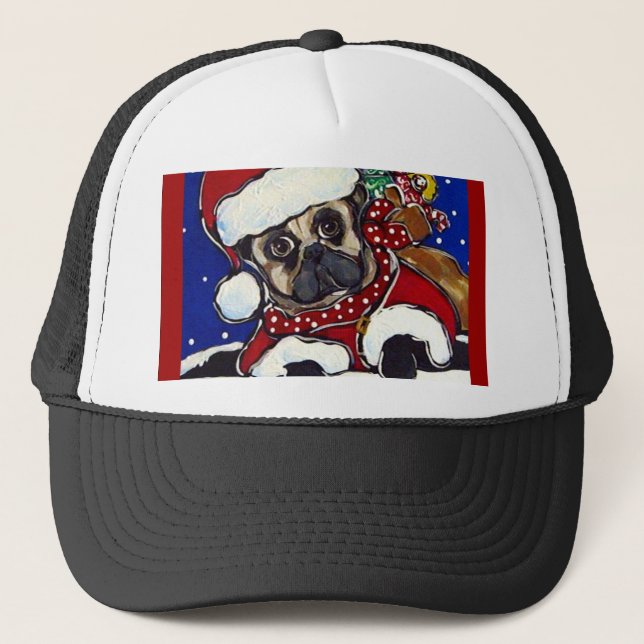 Gorra De Camionero Pug de vacaciones (Anverso)