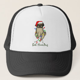 Gorra De Camionero Pug Dog Bah Humpug Navidades graciosos