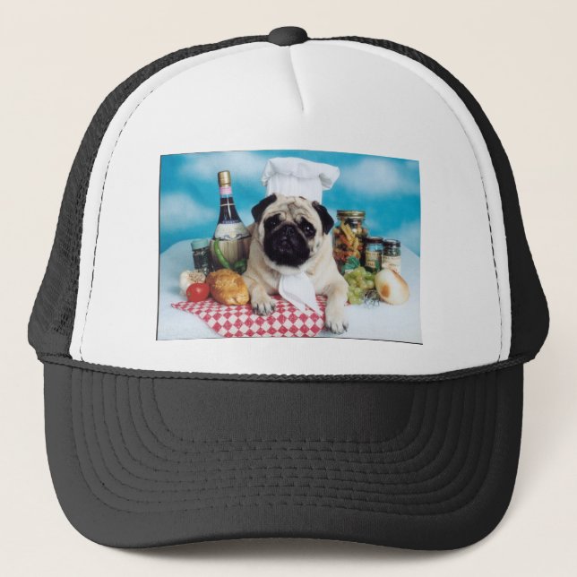 Gorra De Camionero Pug Dog Chef (Anverso)