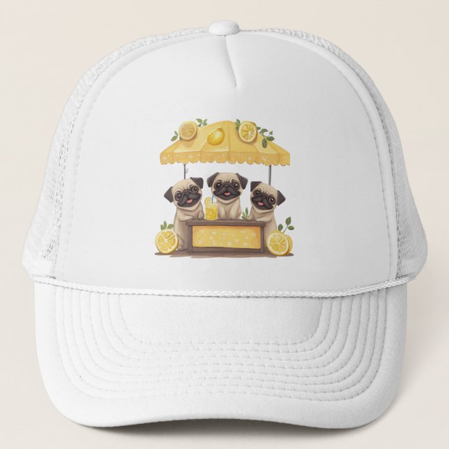 Gorra De Camionero Pug Dogs Lemonade Stand (Anverso)