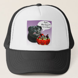 Gorra De Camionero Pug (negro) Halloween Candy