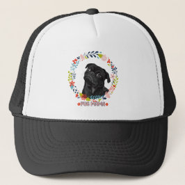 Gorra De Camionero Pug negro lindo - Pug Mama