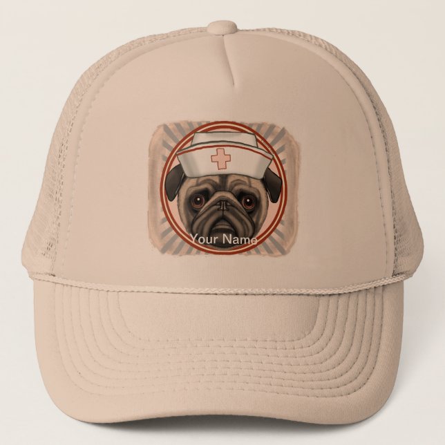 Gorra De Camionero Pug Nurse (Anverso)