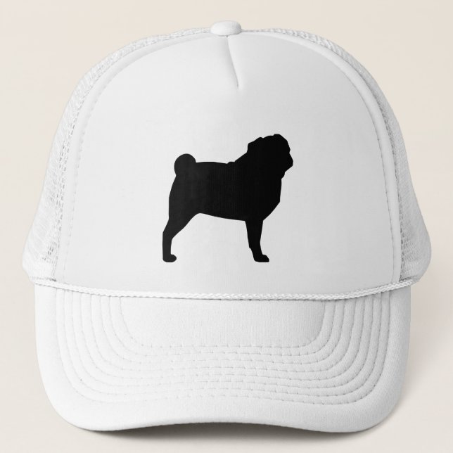 Gorra De Camionero Pug Silhouette (Anverso)