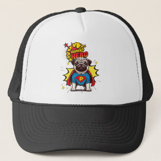 Gorra De Camionero Pug Super Hero