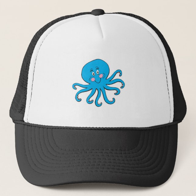 Gorra De Camionero pulpo azul feliz (Anverso)