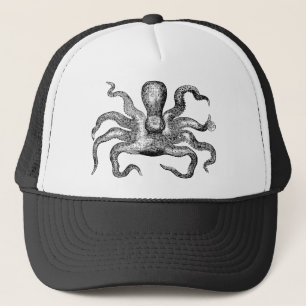 Gorra De Camionero Pulpo de Poulpe del vintage - plantilla de las