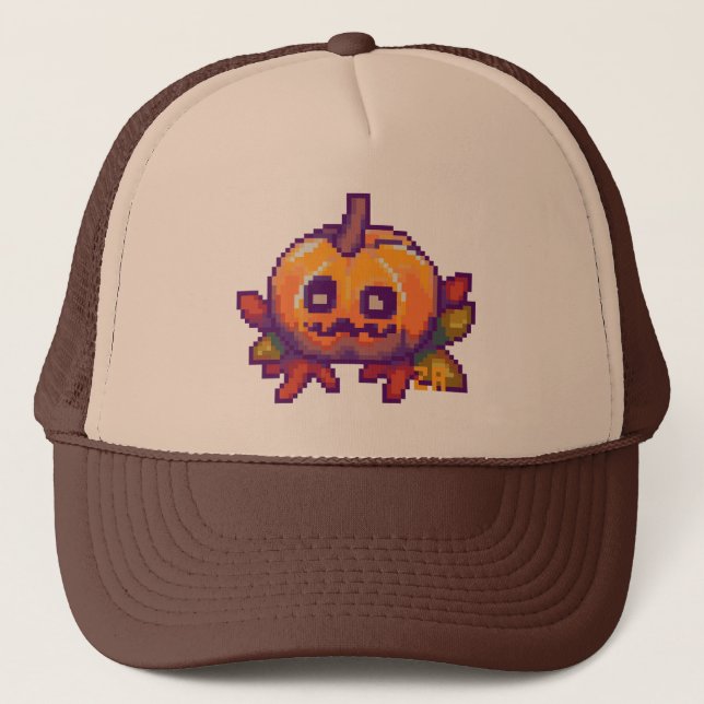 Gorra De Camionero Pumpkin pixelart, Pixel Art, pet (Anverso)