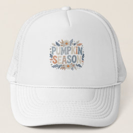 Gorra De Camionero Pumpkin Season – Blue Floral Retro casquette