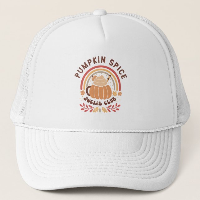 Gorra De Camionero Pumpkin Spice Social Club – Cute Fall PSL  (Anverso)