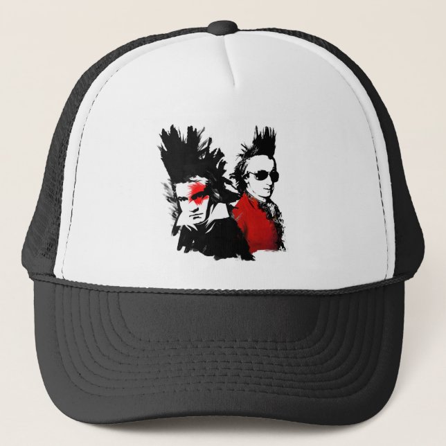 Gorra De Camionero Punk de Mozart Beethoven (Anverso)