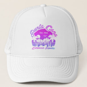 Gorra De Camionero Punta Cana Dominicana Palm Tree Retro Sunset 80