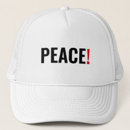 Gorra De Camionero Punto de exclamación por la paz blanco negro rojo 