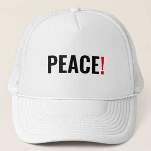 Gorra De Camionero Punto de exclamación por la paz blanco negro rojo 