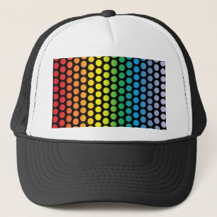 Gorra De Camionero Punto de polka del arco iris negro