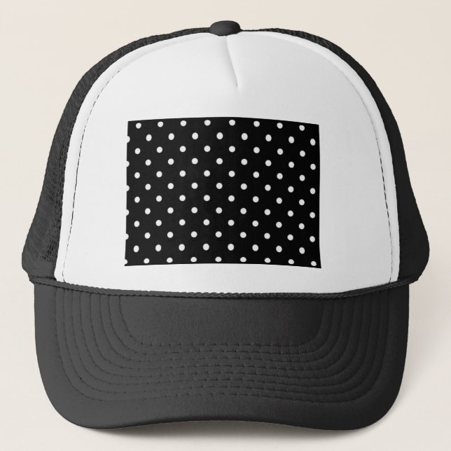 Gorra De Camionero Punto Polka Blanco Y Negro (Anverso)
