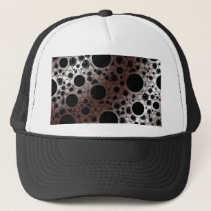 Gorra De Camionero Puntos de burbuja espacial - Blanco/Marrón