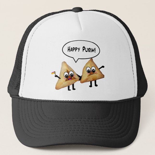Gorra De Camionero Purim feliz hamantaschen (Anverso)
