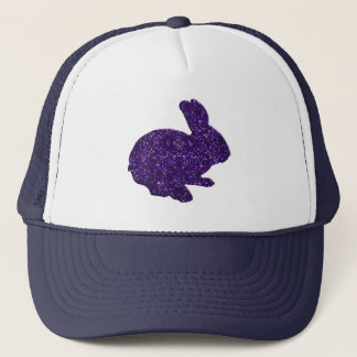 Gorra De Camionero Purple Glitter Silhouette Easter Bunny Hat
