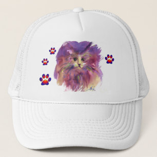 GORRA DE CAMIONERO PURPLE KITTEN, KITTY CAT RETRAIT, COLORIDAS PATAS