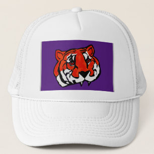 GORRA DE CAMIONERO PURPLE Y NARANJA TIGRE