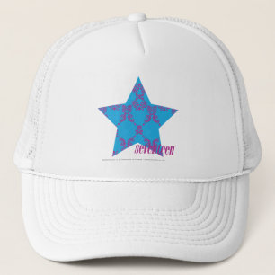 Gorra De Camionero Púrpura-Aguamarina 2 del damasco