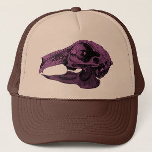 Gorra De Camionero Púrpura anatómica del cráneo del conejo