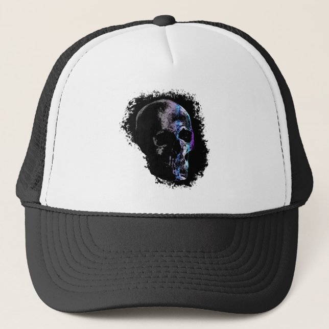 Gorra De Camionero Púrpura azul SKULL (Anverso)