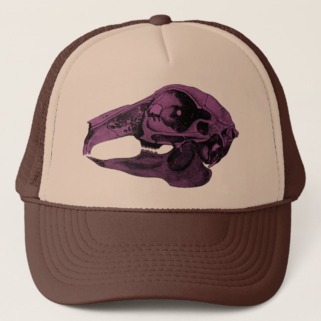Gorra De Camionero Púrpura de cráneo de conejo anatómico (Anverso)